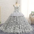 WD031 Luxury Appliqued Flowers Ball Gown Wedding dress